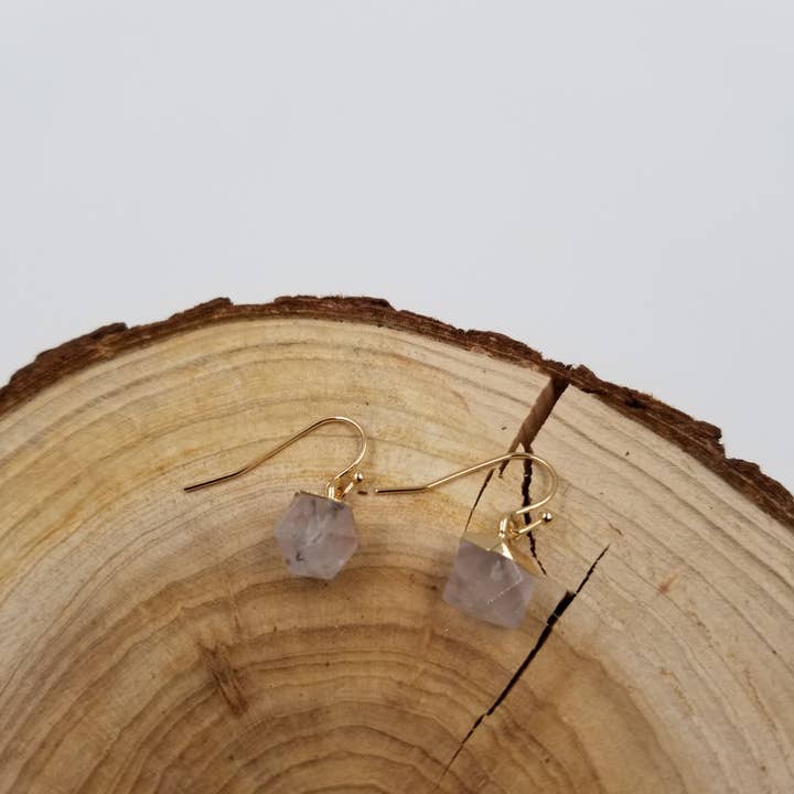 CHAKRA JEWELRY - Wholesale Dangle Earrings - Mini Natural Stone Cutting Earrings