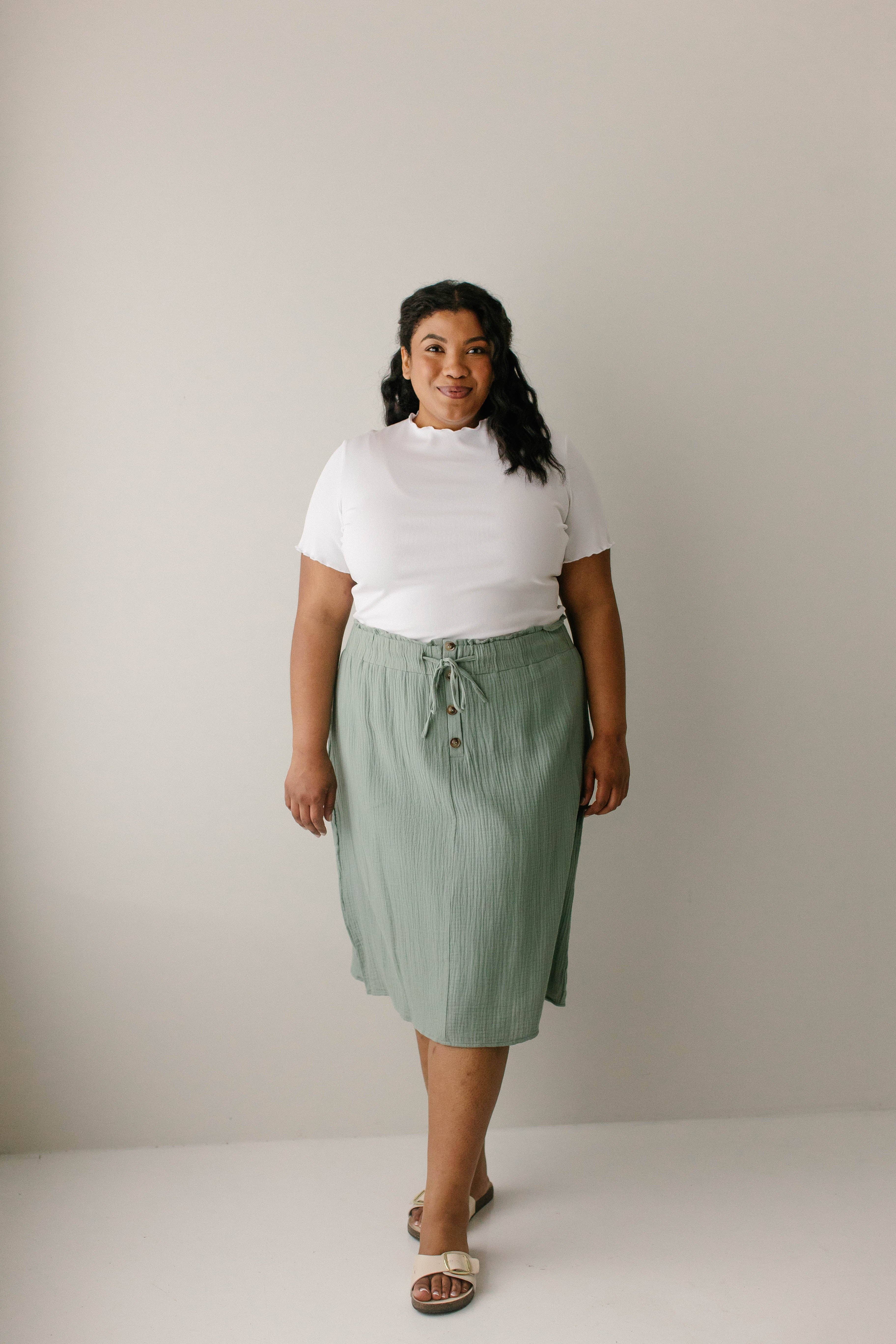 The Main Street Exchange - Wholesale Skirt - Women's - 'Courtney' Paper Bag Waist Cotton Gauze Skirt FINAL SALE2