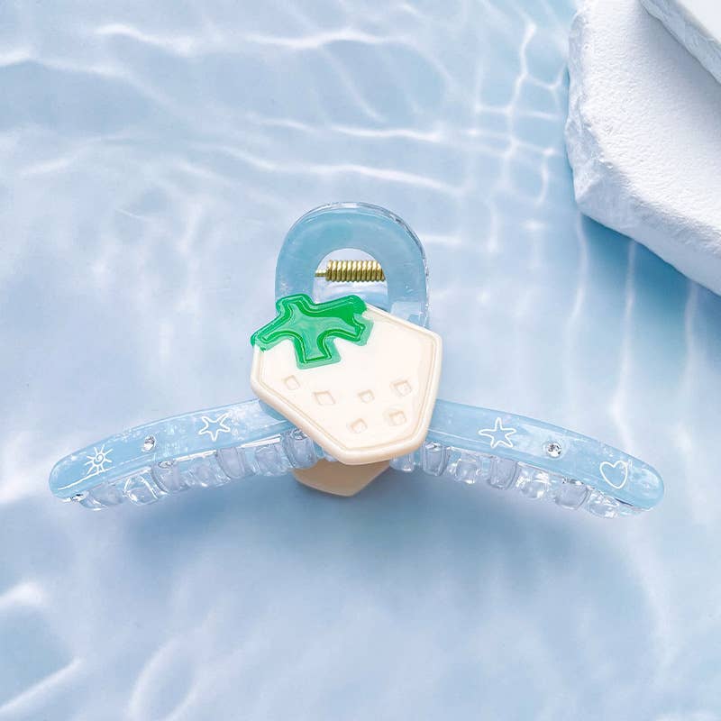 SoapElenGlen - Vente Pince à cheveux – femme - Pince à cheveux étoile de mer bleu rêveur, pince à griffes de plage d'été3