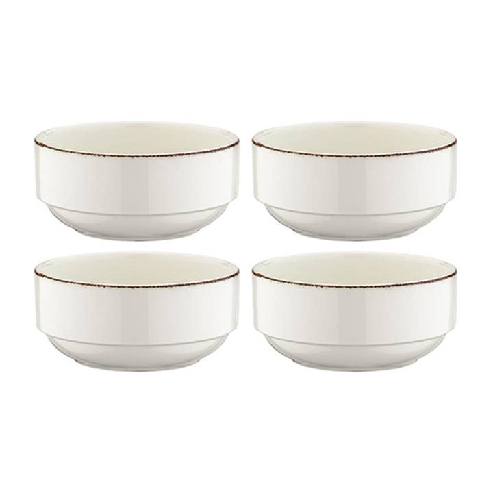 Retro dia.3" h:1,5" 4 oz. Ronde Gedecoreerde Porseleinen Ramekin (Set van 4) voor wholesale door TURGLA HOME