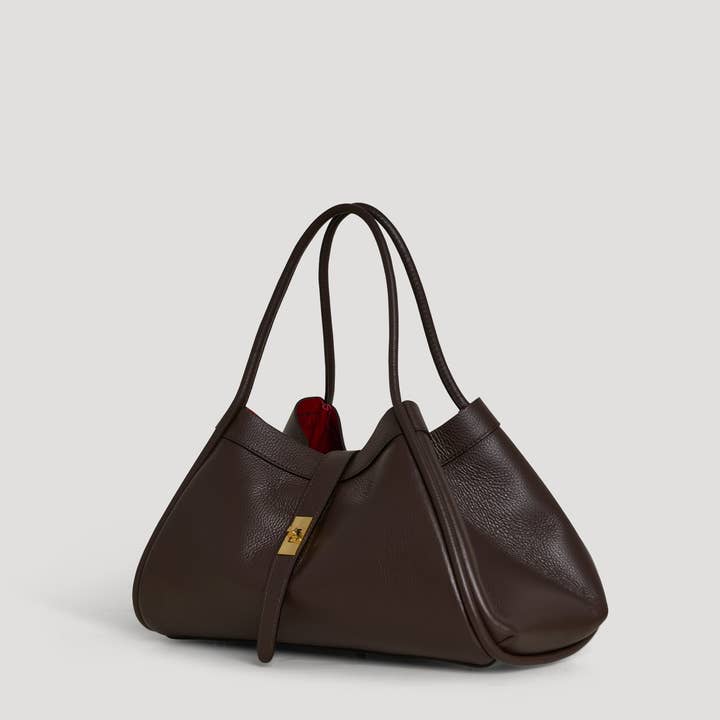Voemièn - Wholesale Top Handle Bag - Women's - Mayfair Bag in Dark Brown Togo Leather4