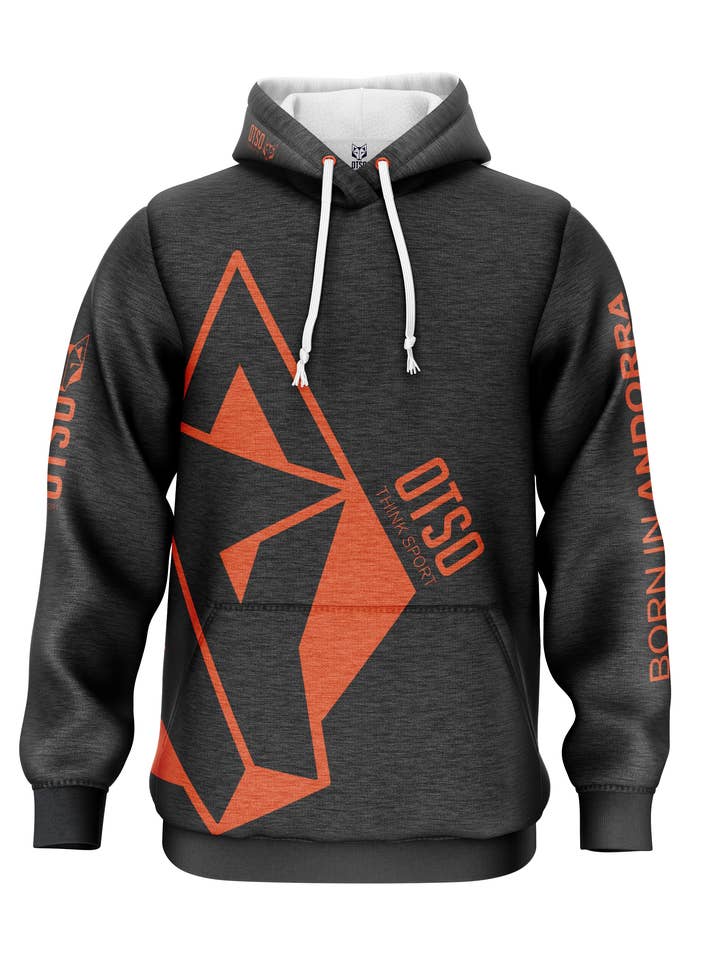 OTSO - Wholesale Hoodie - Men's - Hoodie Black & Fluo Orange Otso0