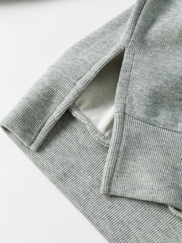 Medium Grey Side Split Drop Shoulder Oversized Sweatshirt for wholesale on Faire9