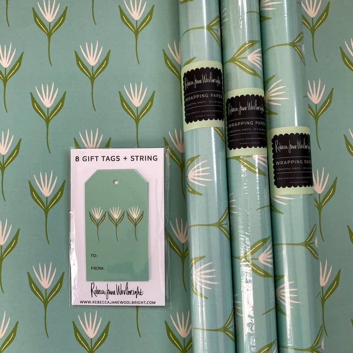 Rebecca Jane Woolbright - Wholesale Flat Wrap - Step Into Spring Wrapping Paper –Floral Gift Wrap (2 Sheets)4