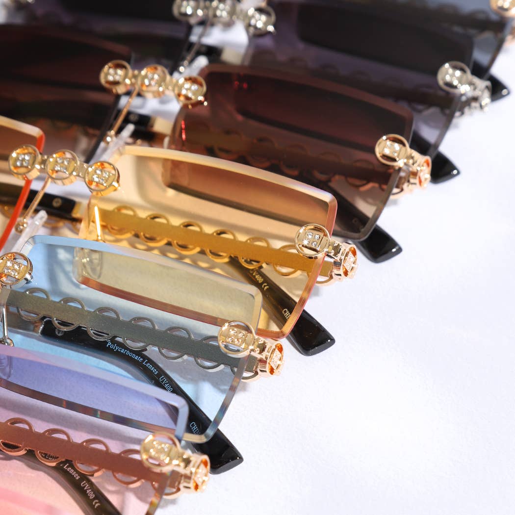 12 ASSORTEREDE FARVER Square Allure Genesis dekorative benede solbriller for engroshandel på Faire13