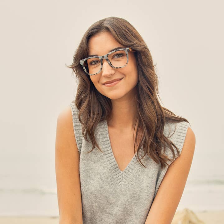 Blue Planet Eco-Eyewear - Wholesale Eyeglasses - Unisex - BP20253 - Alden - Slate Blue Tort / Zebra Wood /Blue Light3