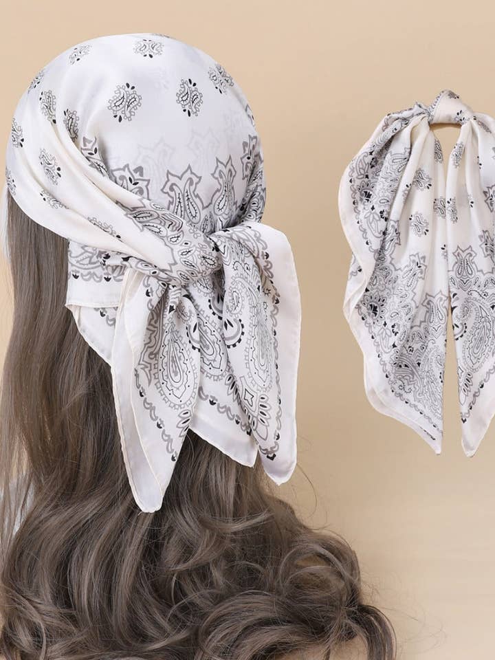 Scarvii - Solid Color Paisley Square Scarf for wholesale by Funkyrel® Atzbranding Limited