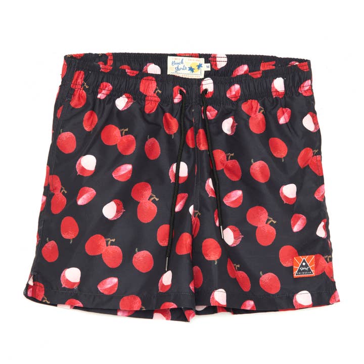 Lichi-Lichi swimsuit, black, cherries, REPREVE for wholesale by Tiwel