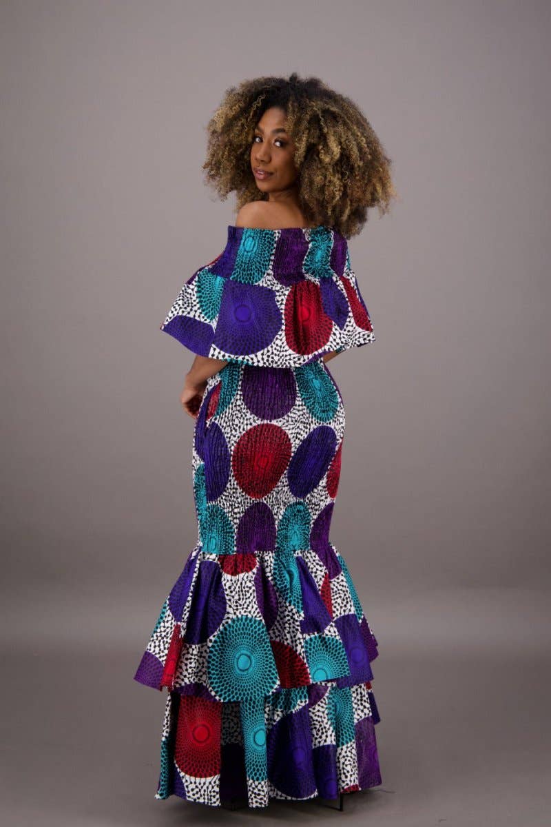   African Print Mermaid Dress AD-2289-267 for wholesale on Faire2