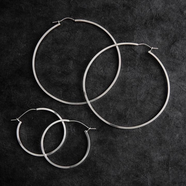 Glass Sky Jewelry - Wholesale Hoop Earrings - Silver Squared Hoops0