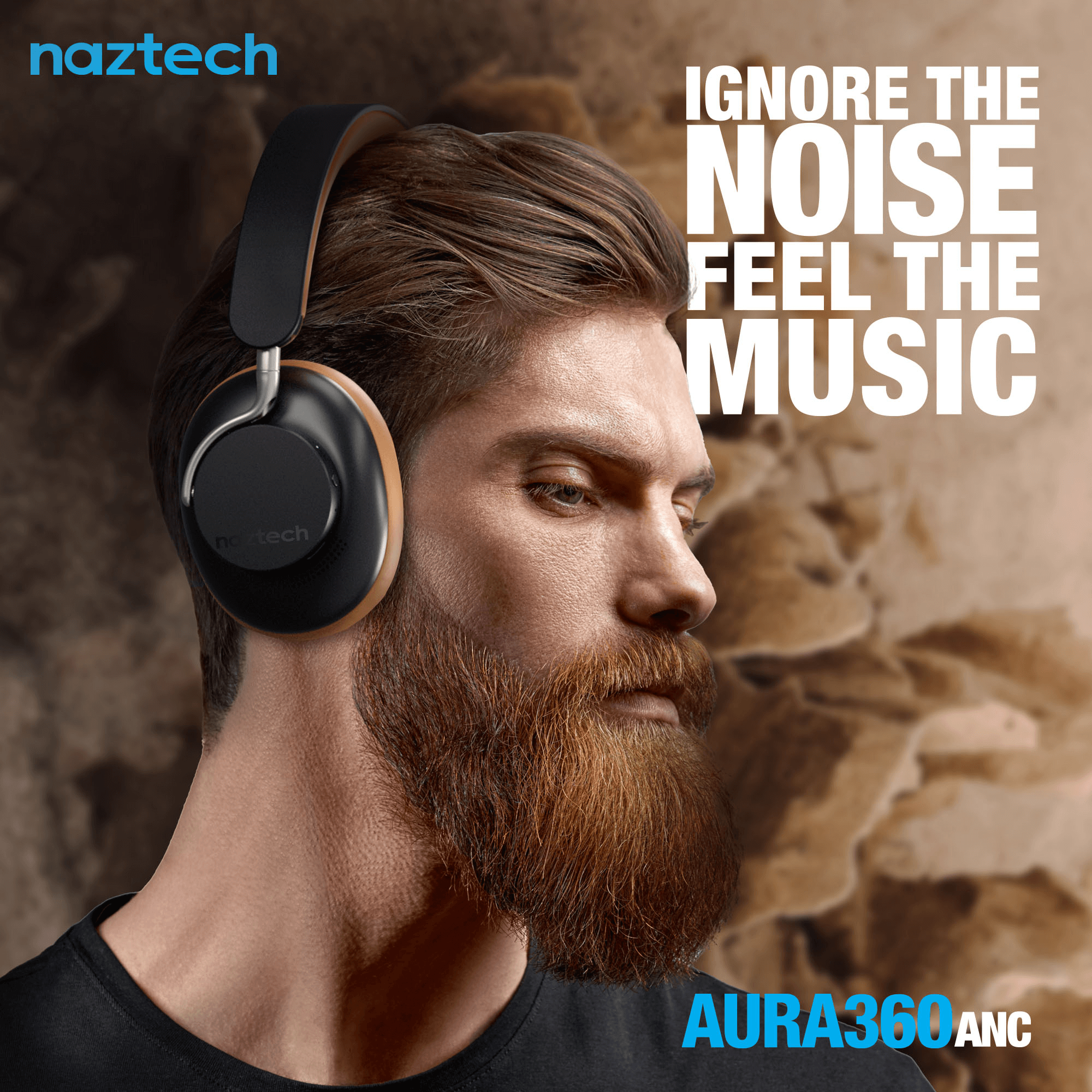 JupiterGear Home - Venta al por mayor Auriculares - Auriculares inalámbricos con cancelación activa de ruido Naztech Aura 360 ANC25