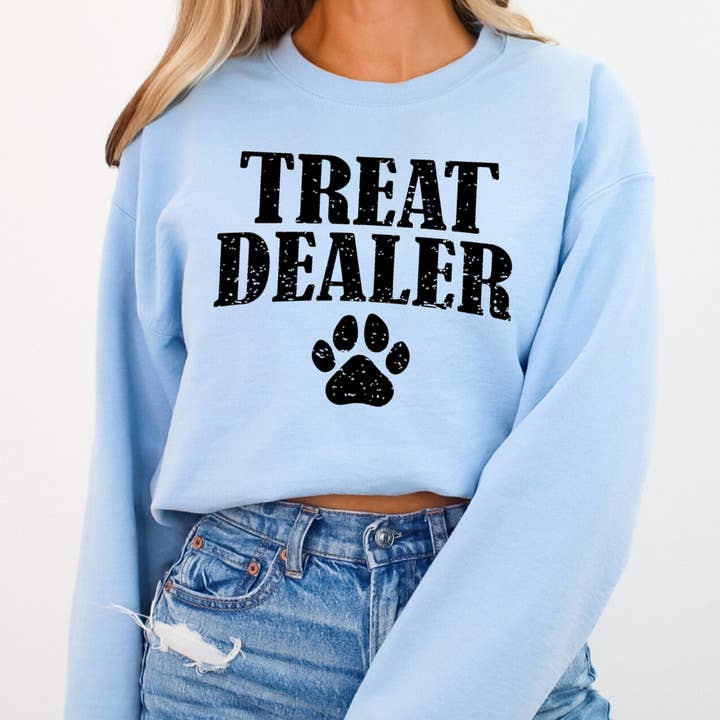 Desert Raine - Wholesale Graphic Sweatshirt - Women's - Treat Dealer Dog Crewneck Sweatshirt 2