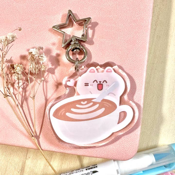 Porta-chaves I Love Café por atacado de Chubbythelittlecat