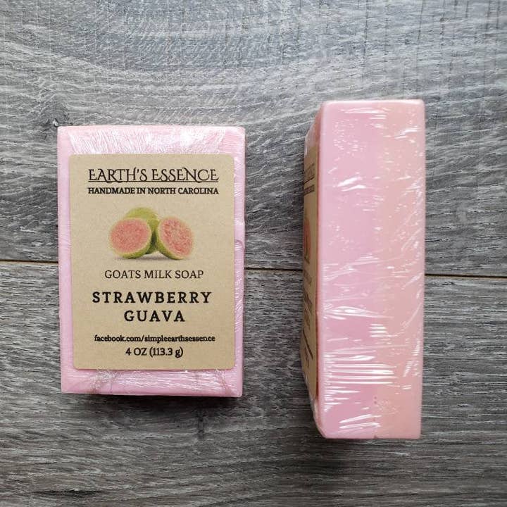 Earth's Essence - Wholesale Bar Soap - Strawberry Guava 4oz Goats Milk Soap, Handmade Goats Milk Soap, Handmade Soap, Soap for Women, Kids Soap, Fun Soap for Kids, Natural Soap2