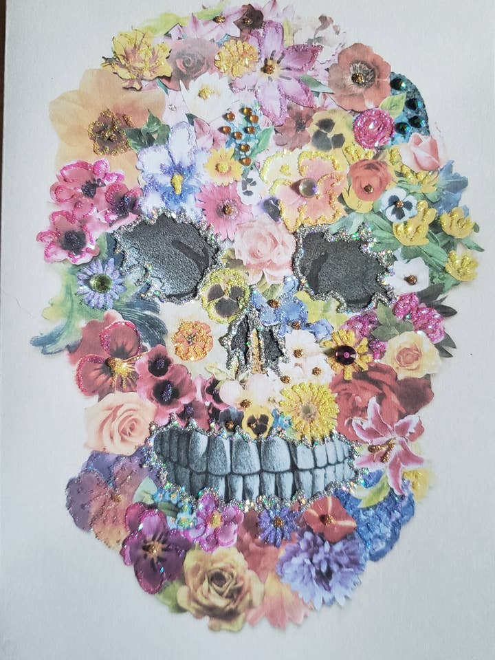 Blomma skalle kort, utsmyckade blommig skalle kort för wholesale av Erica DiPaolo Designs