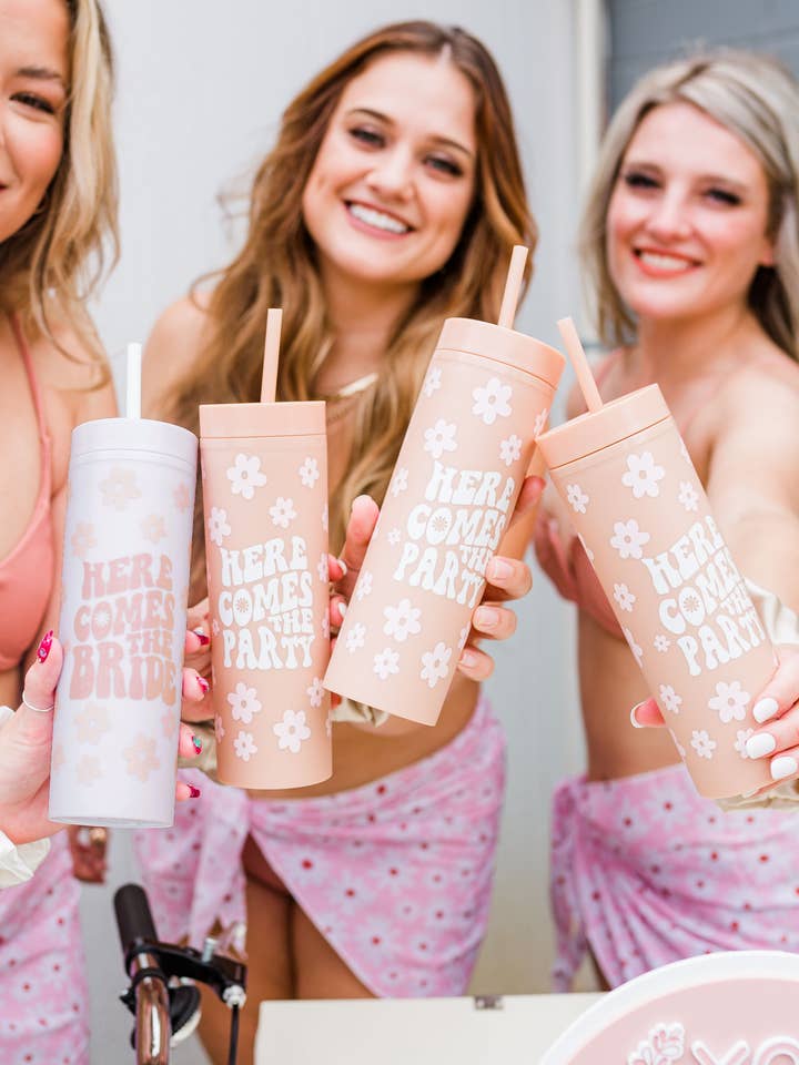 Here Comes the PARTY Slim Tumbler for wholesale by Be Everthine