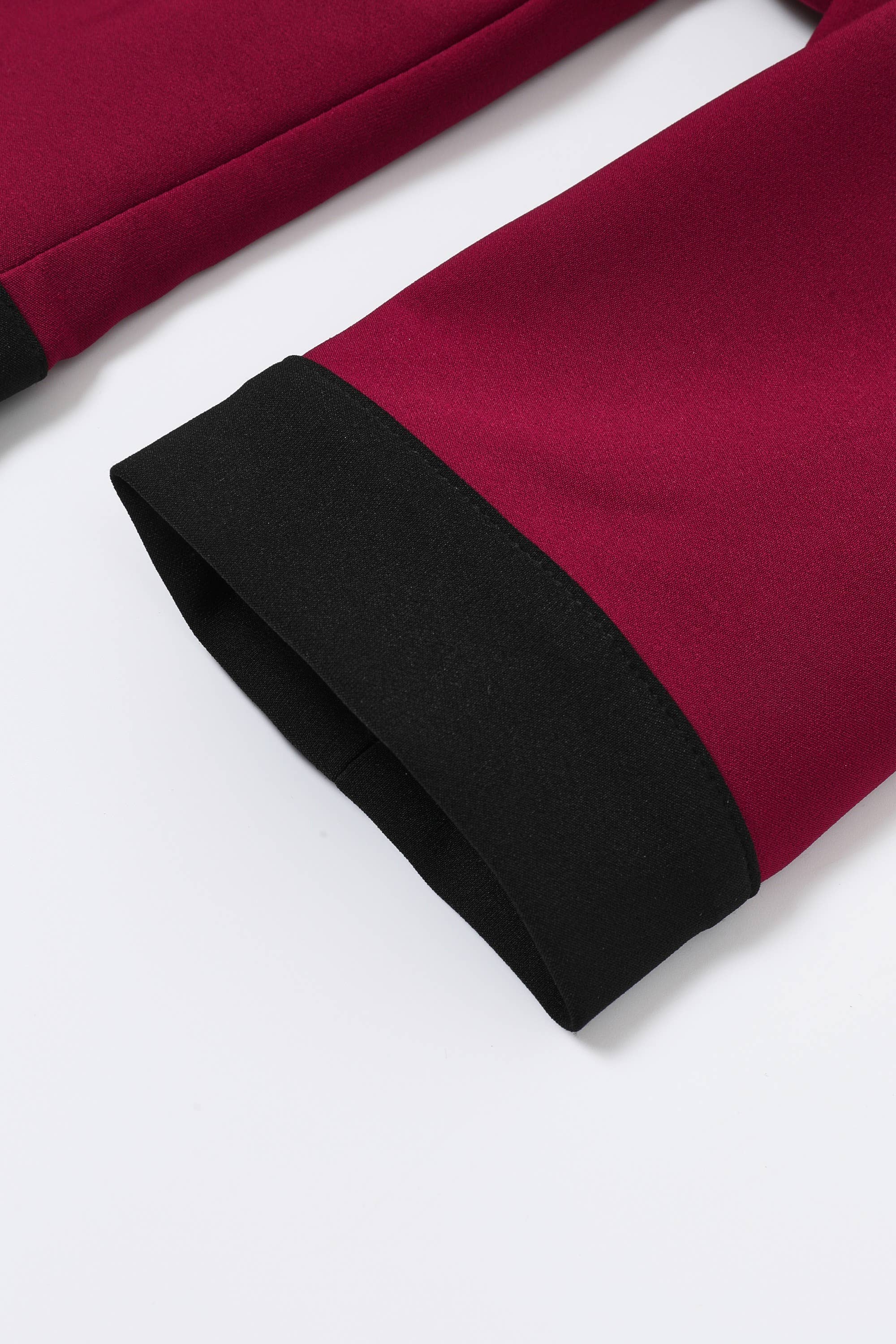 Wine Élégance Structurée Long Sleeve Top & Pants Set for wholesale on Faire11