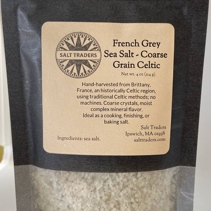 Salt Traders - Wholesale Salt - French Grey Sea Salt Coarse Grain Celtic - 4oz Zip Bag