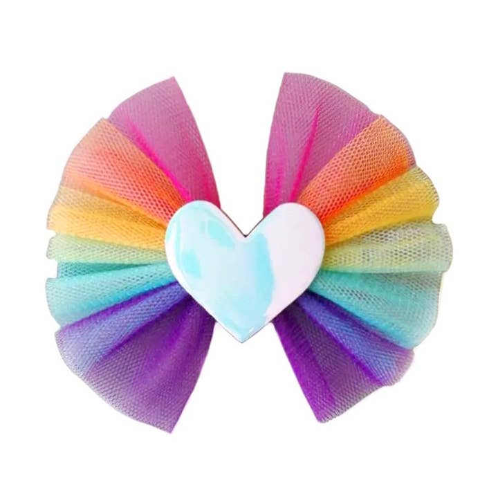 Tulle Heart Hair Bows for wholesale by Mavi Bandz