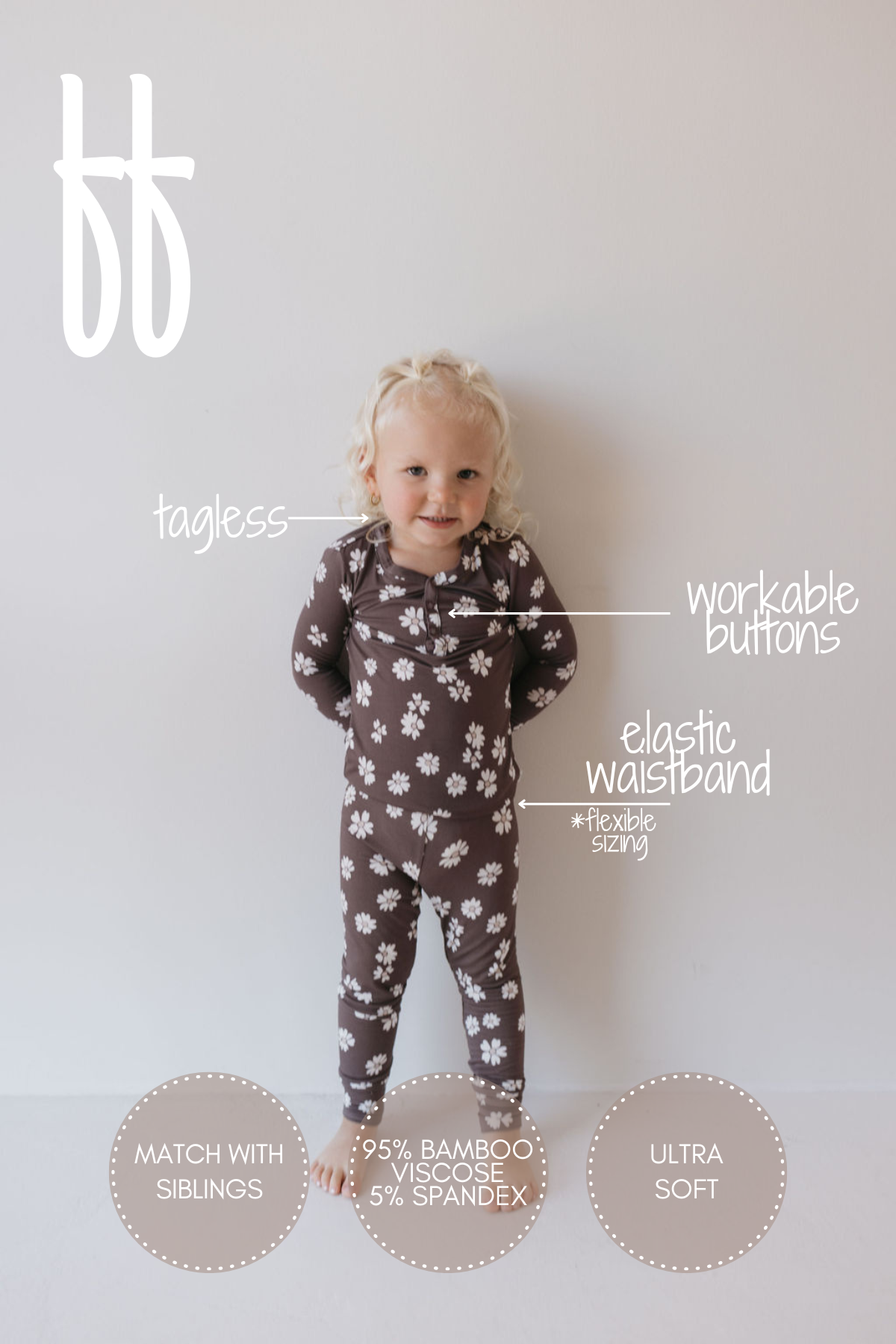 Forever French Baby - Wholesale Sleepwear Set - Kids - Bamboo Two Piece Pajamas | Midnight Meadow1