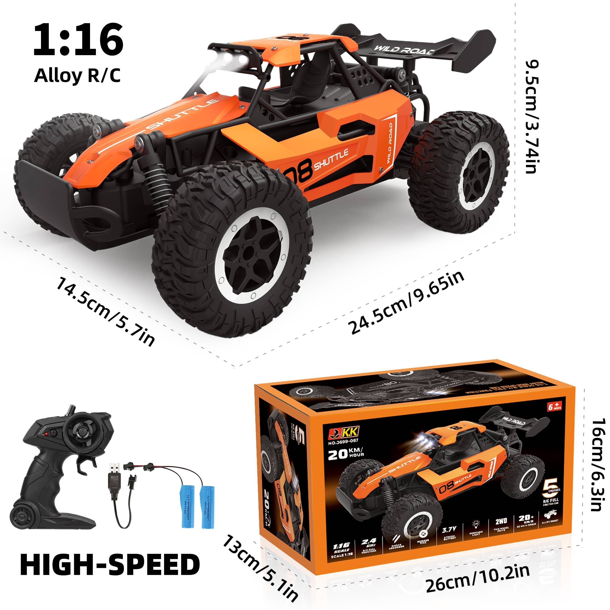 Shop Celino - Wholesale Toy Car/Truck - Kids - High-Speed 1:16 RC Car, 20 Km/h, USB Rechargeable, Off-Road4