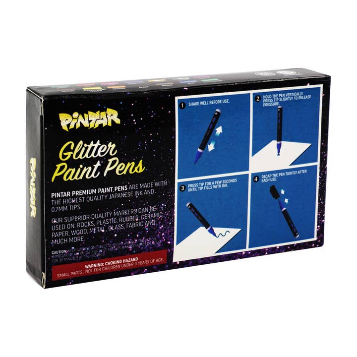 Pintar Art Supply - Wholesale Marker - Pintar Glitter Paint Pens 14 Pack Acrylic Extra Fine Tip 0.7mm4