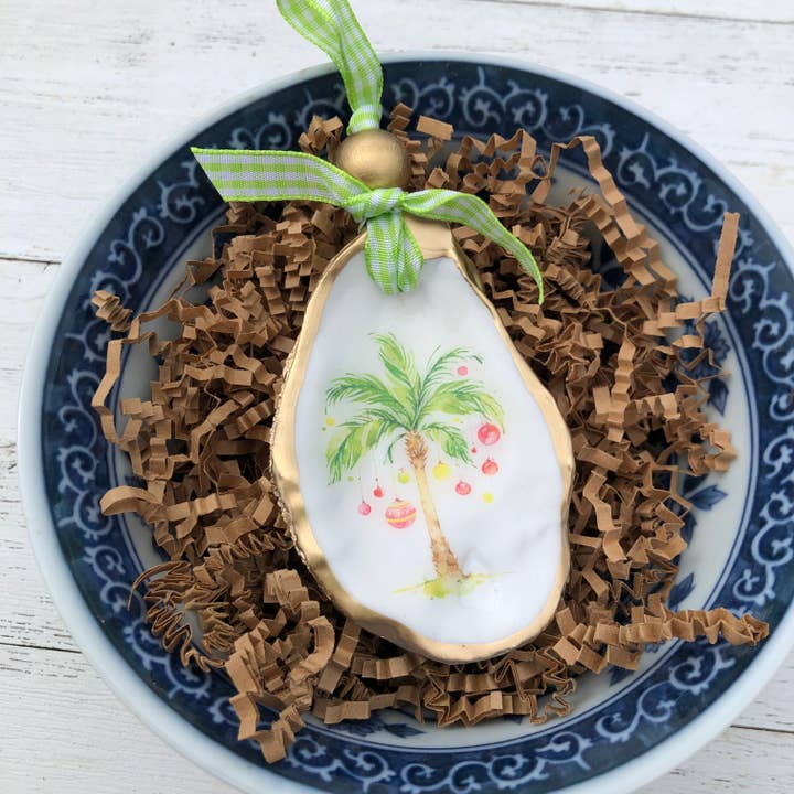 Oyster Ornament | Christmas Palm | Tropical Christmas Tree for wholesale by Place of Grace Designs