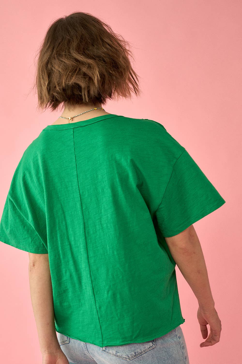 Promesa USA – Engroshandel Strikket top - Dame – Easy Fit Mineral-Wash Udsat Søm Slub Strik Tee3