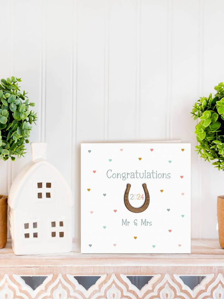 Carte de mariage Horse Shoe pour la vente par KDee Designs