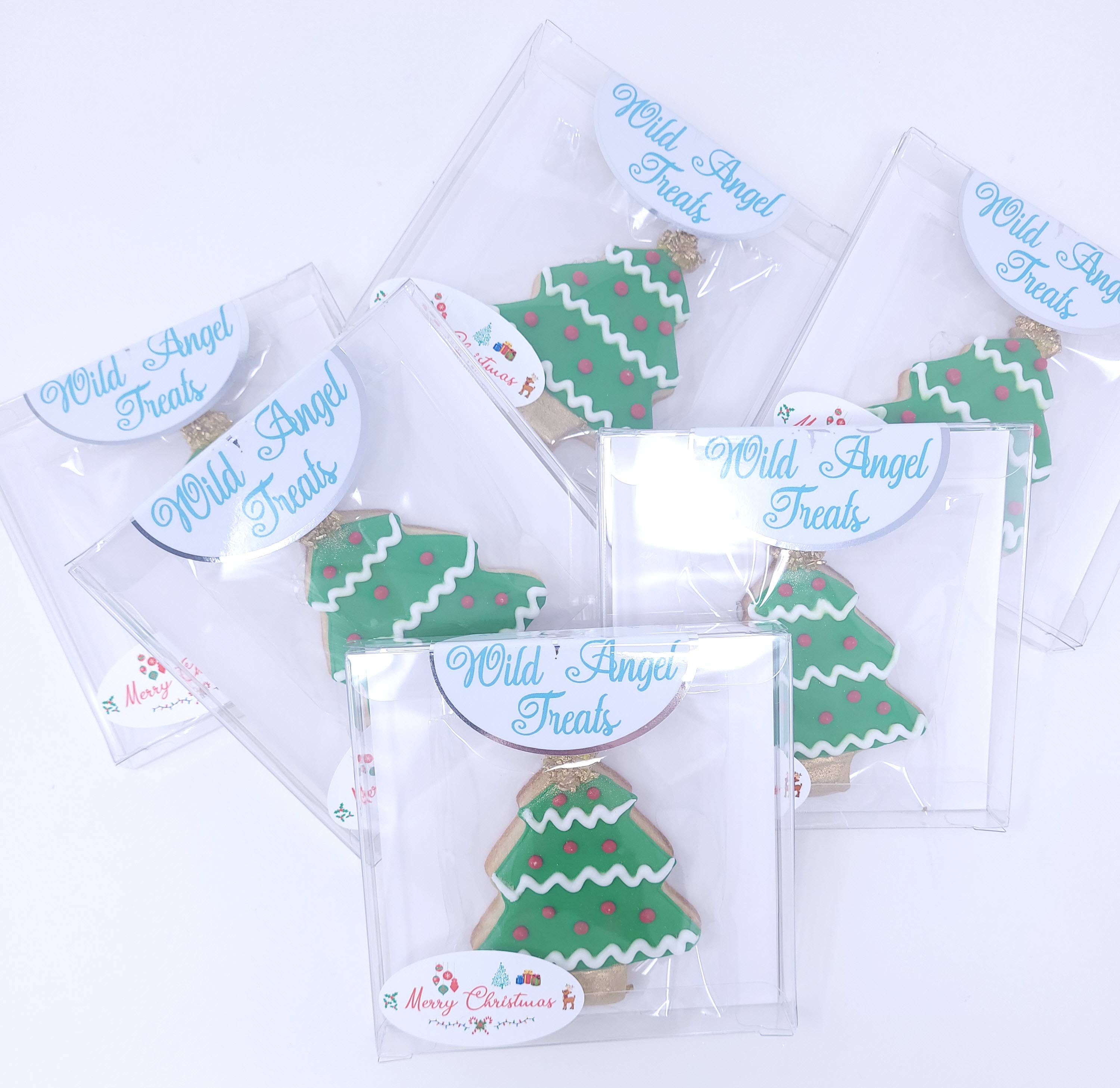 Wild Angel Treats, LLC - Wholesale Cookie - Christmas Tree Royal Icing Cookies3