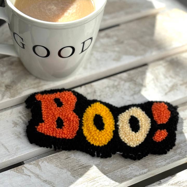 Boo, halloween-coaster tilbehør, punchnålecoaster for engroshandel hos Megan Ceron Designs