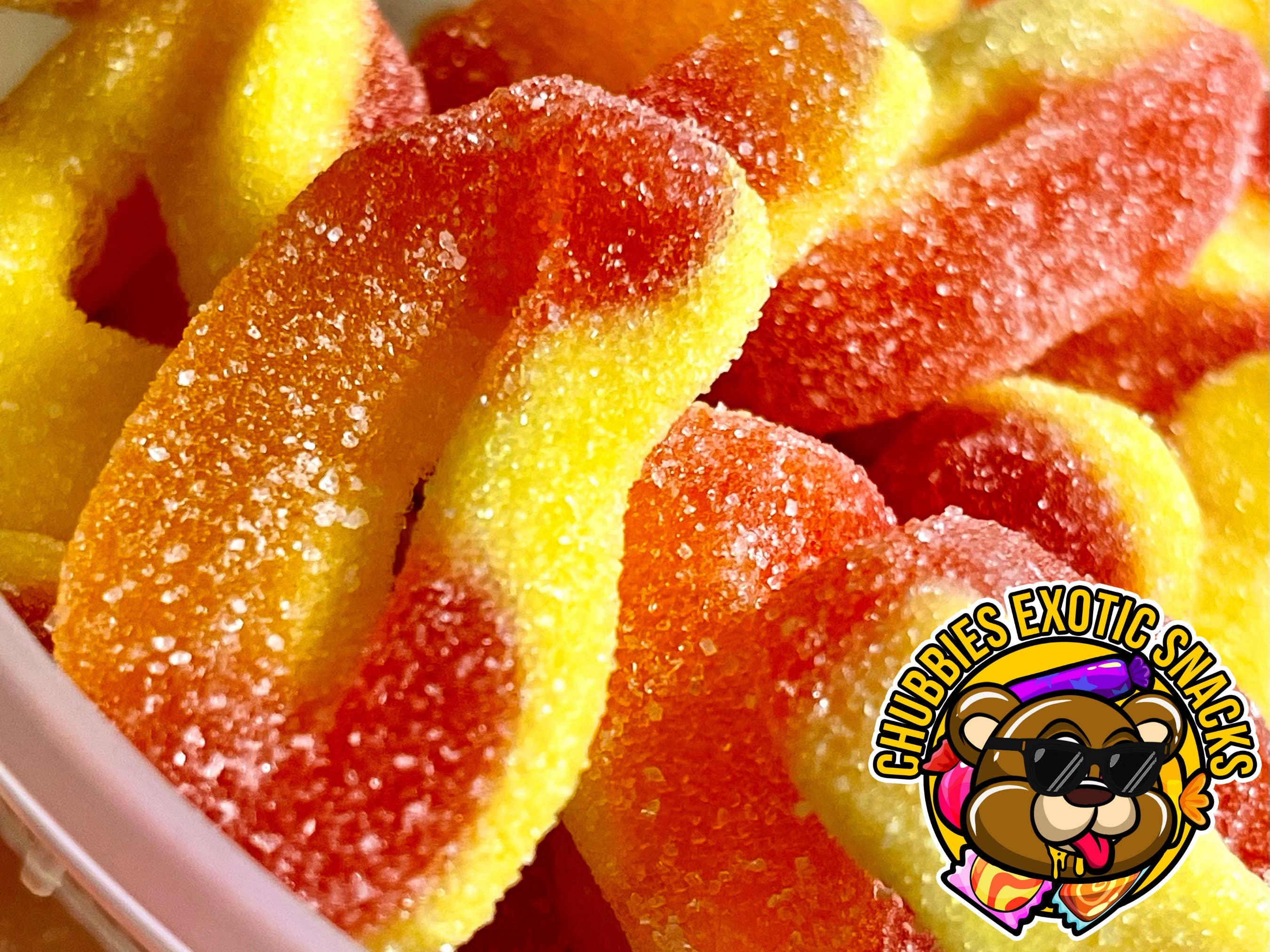 CHUBBIES EXOTIC SNACKS – wholesale Boiled sweets – Dulce Enchilados Spiced Peach Rings - Spicy Peach Rings5