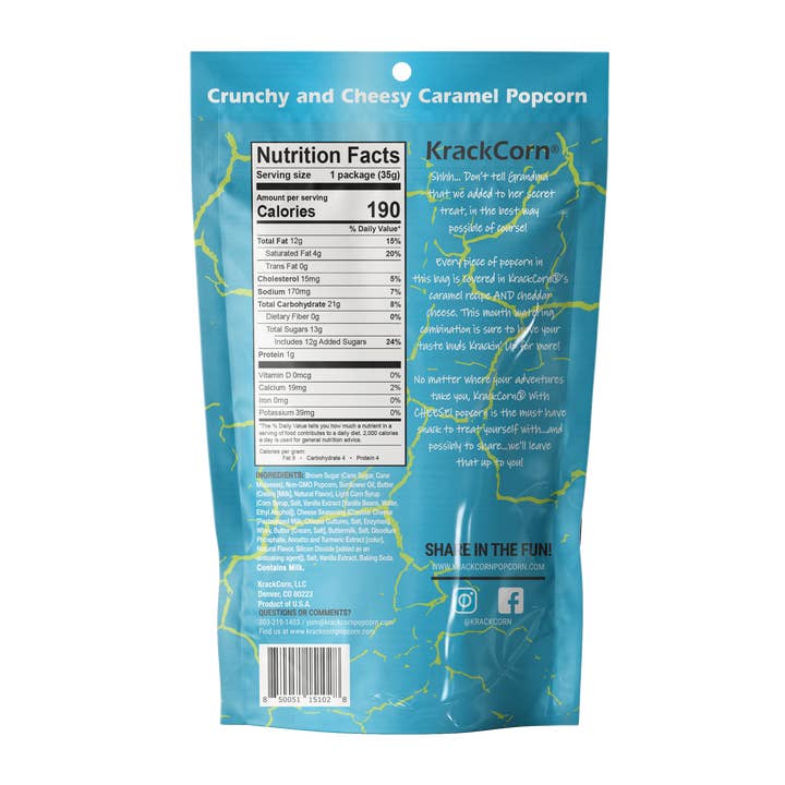 KrackCorn - Wholesale Popcorn - KrackCorn Popcorn With Cheese! 1.25oz - 12ct case