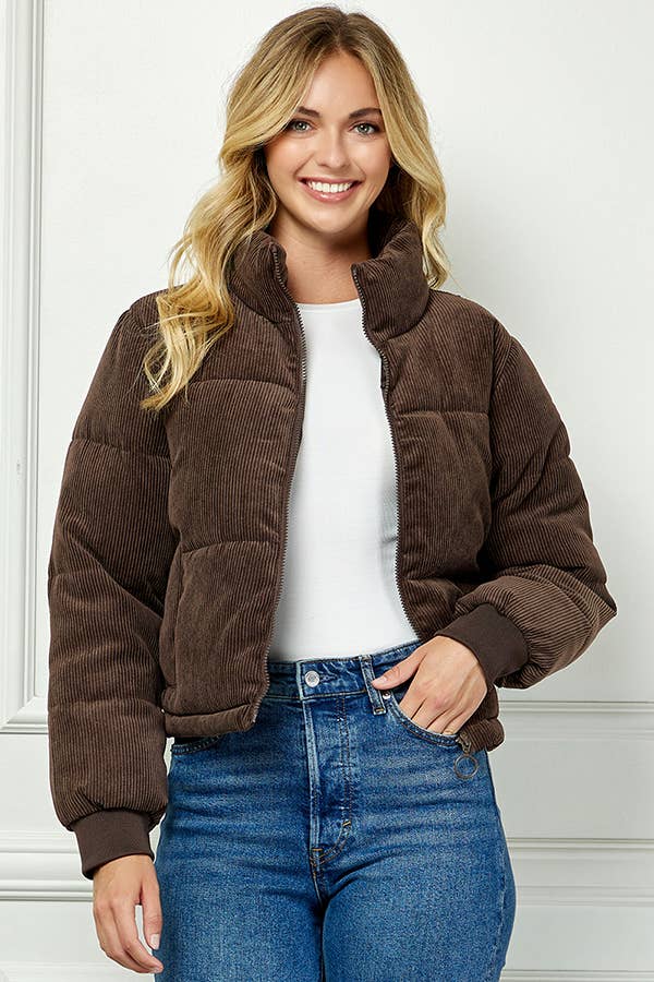 Veracci - Wholesale Puffer Jacket - Women's - Quilted Corduroy Puffer Jacket7
