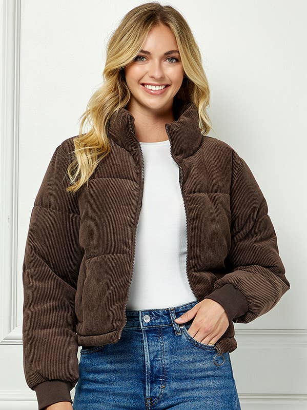 Veracci - Wholesale Puffer Jacket - Women's - Quilted Corduroy Puffer Jacket4