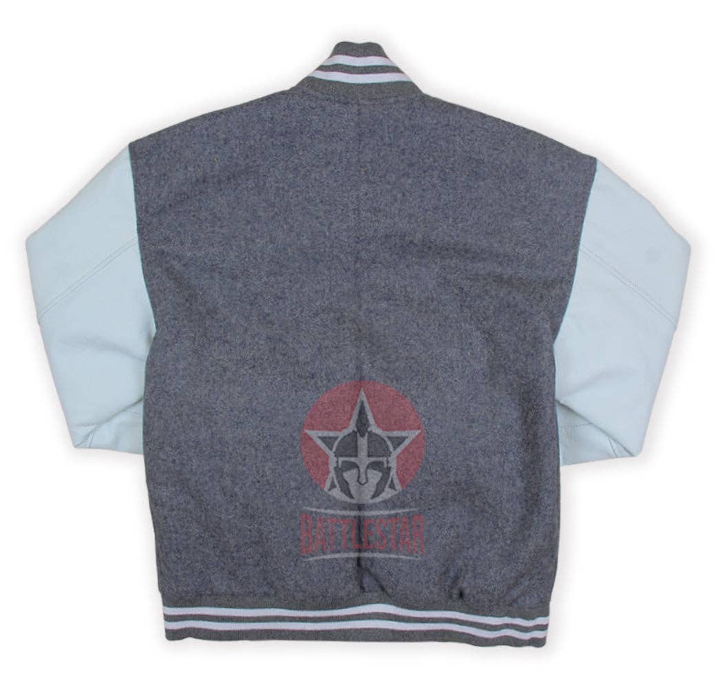 Eastworth Industries - Wholesale Varsity/Baseball Jacket - Men's - Gray Wool white Leather Sleeves Varsity Jacket1