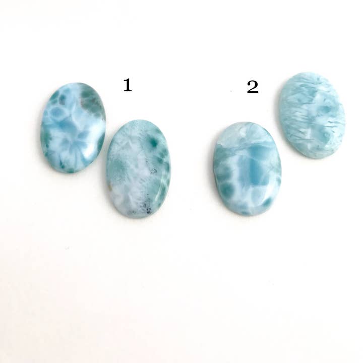 2 stuks Larimar Cabochon, Losse edelsteen, Blauwe Larimar, Grote Cabochon, Draadverpakking, Sieraden benodigdheden voor het maken van sieraden, Bulk Cabochons voor wholesale door Akstar Gems