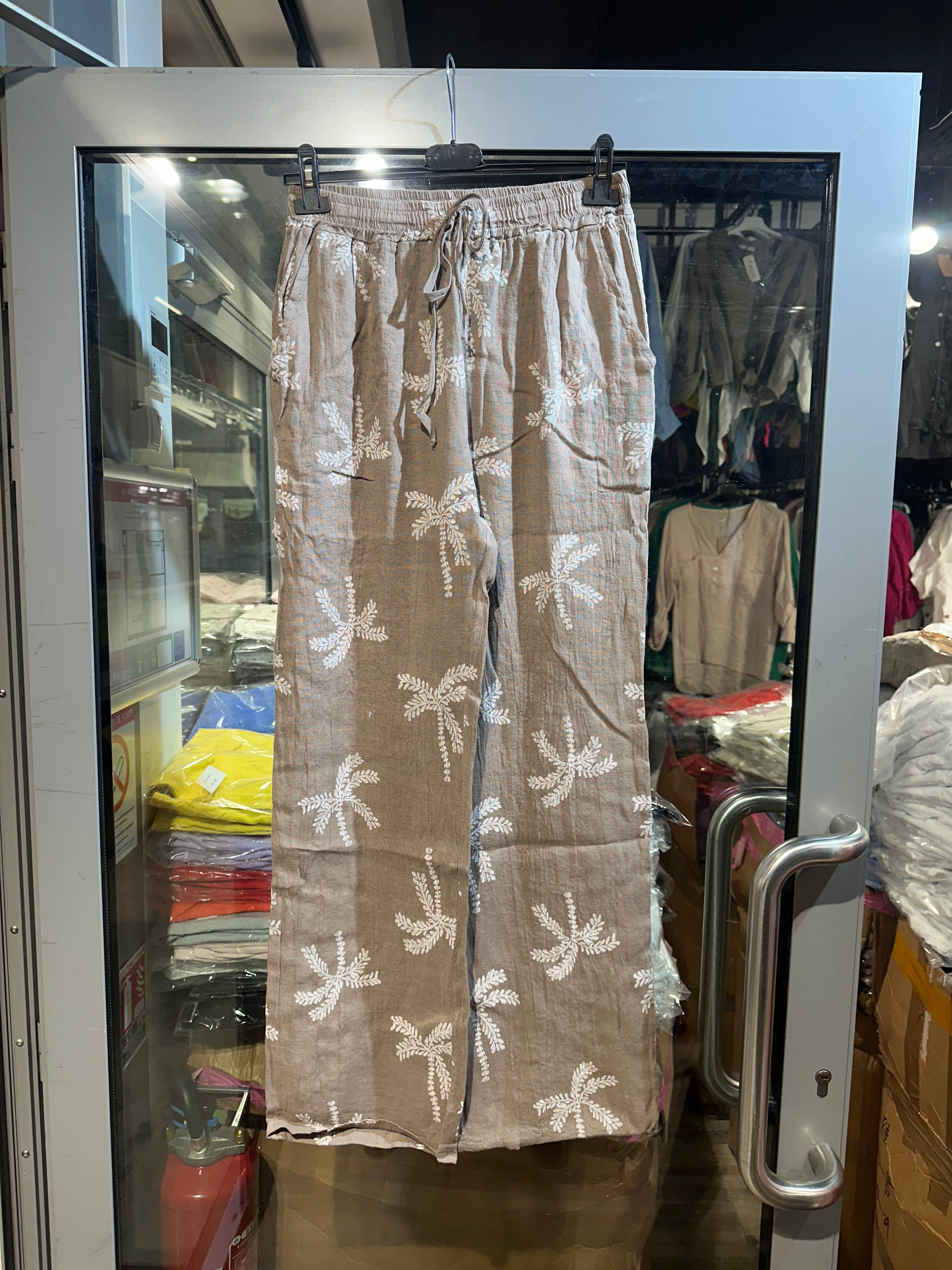 LÉA & LUC - Vente Pantalon – femme - Pantalons imprimé en 100% Lin REF.821815