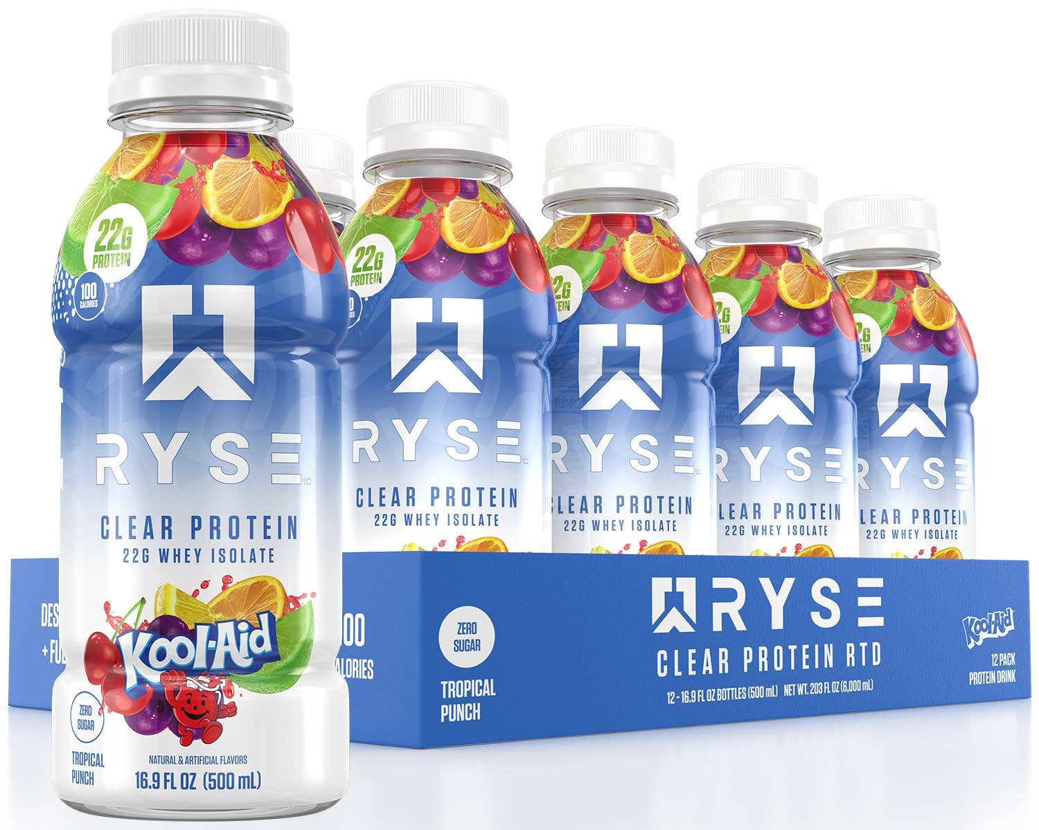 L&F Universal Goods - Vendita all'ingrosso Bevande isotoniche/energetiche - RYSE CLEAR PROTEIN DRINK - 22G - 12/12OZ KOOLAID TROPICAL P.0