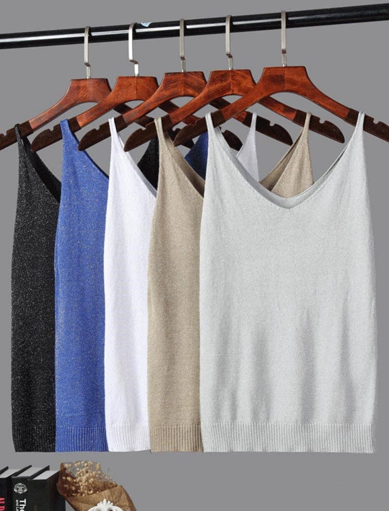 safistyle - Wholesale Camisole - Women's - Glitter V-Neck Cami Top6