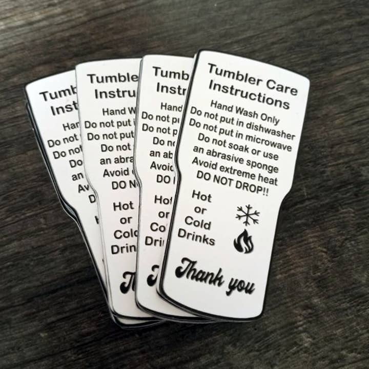 Tumbler Care Cards (25 Pack) for wholesale by Kayla Lynn Creates, LLC