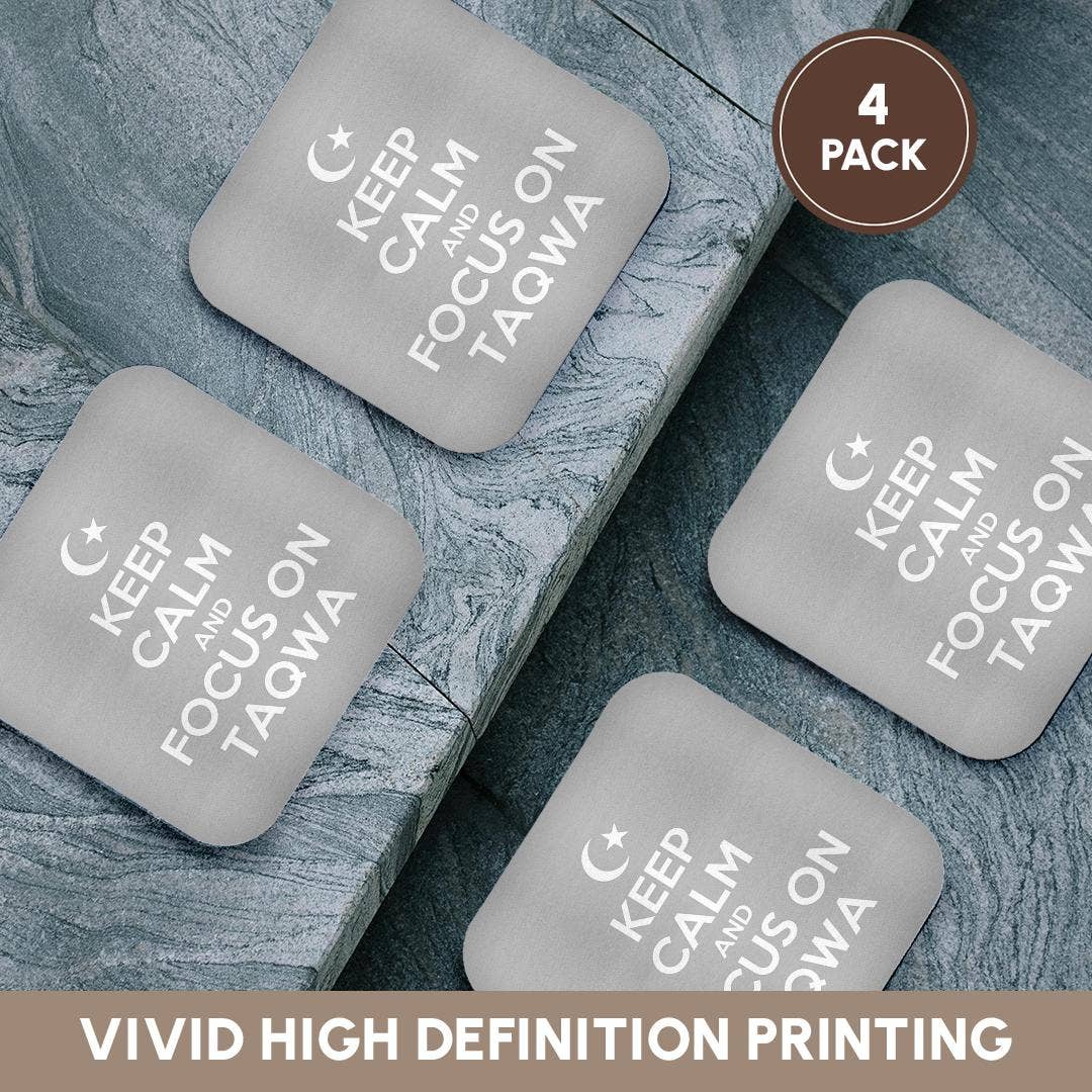 3dRose - Wholesale Coasters - 3dRose, Keep Calm and Focus on Taqwa, Coaster12