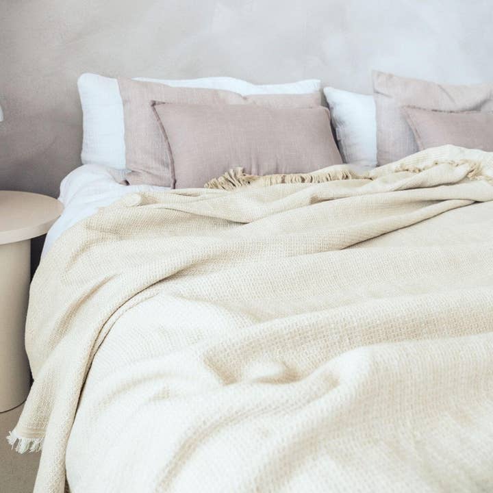 Colcha | Cobre-leito com piqué de waffle de algodão por atacado de VAYVA