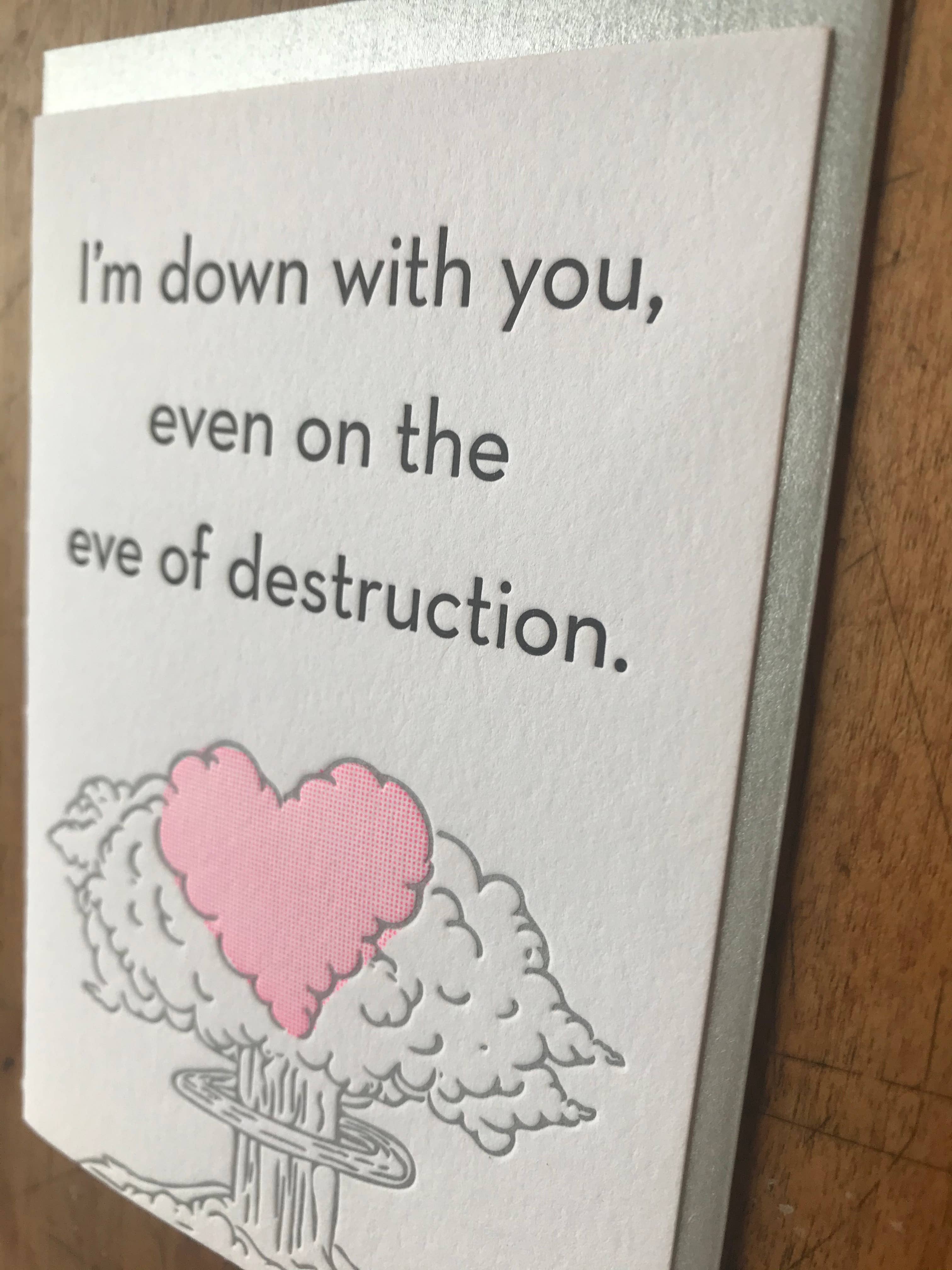 Letterpress PDX - Wholesale Everyday Greeting Card - Eve of Destruction Greeting Card - Box of 61