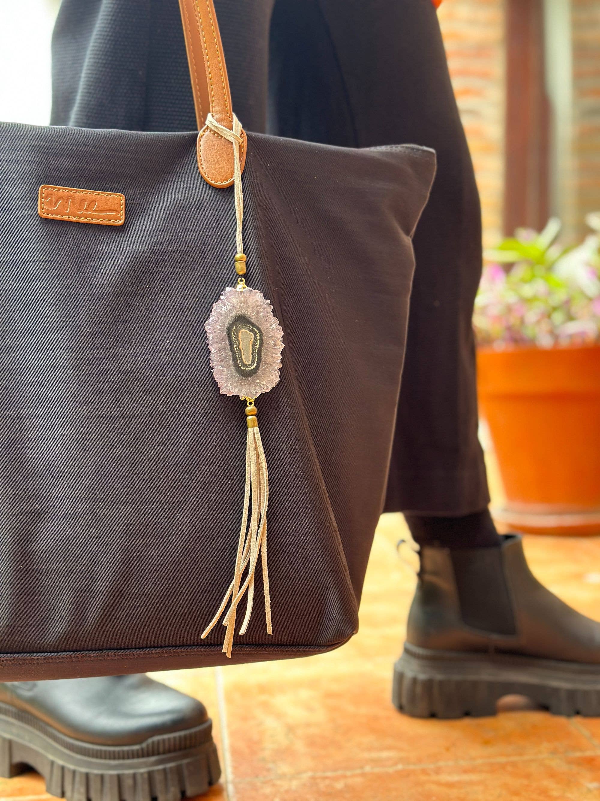 Deep Purple Project - Wholesale Purse/Bag Accessory - Women's - Crystal Bag Charm – Amethyst Stalactite Accessory3