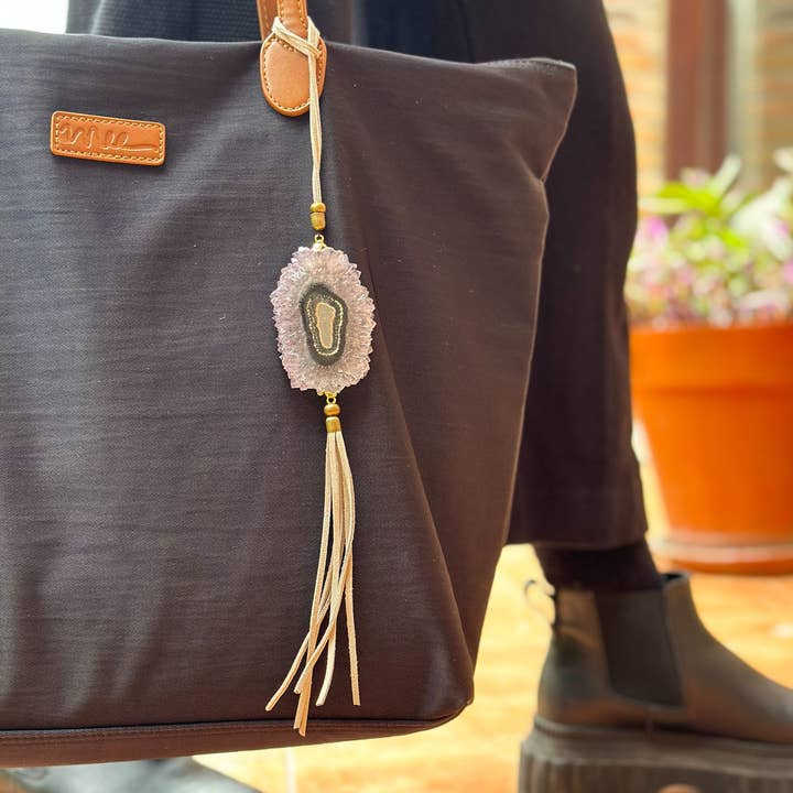 Deep Purple Project - Wholesale Purse/Bag Accessory - Women's - Crystal Bag Charm – Amethyst Stalactite Accessory3