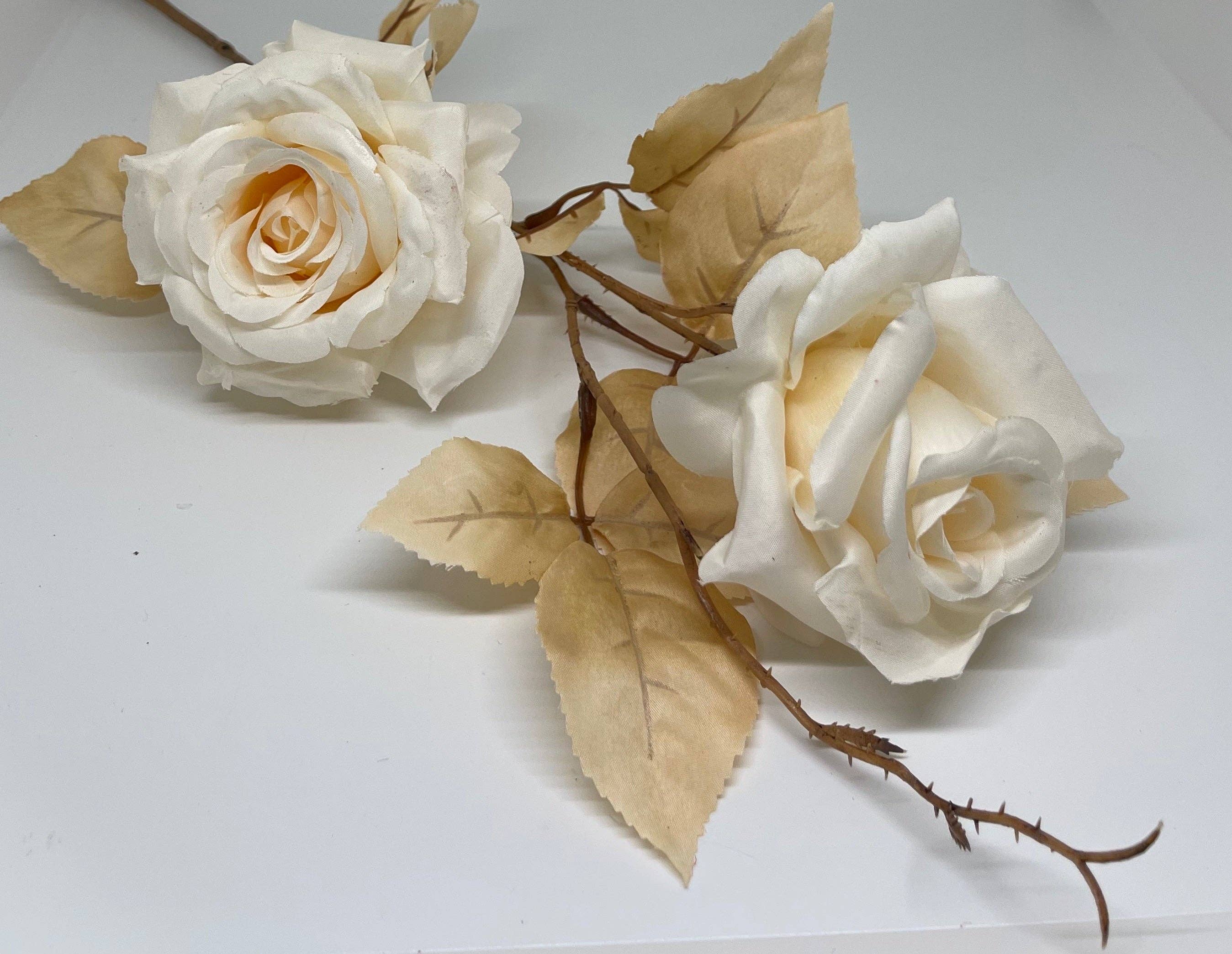 JKF & Co Pty Ltd - Wholesale Artificial flowers - 2 Heads Branch Roses Beige2