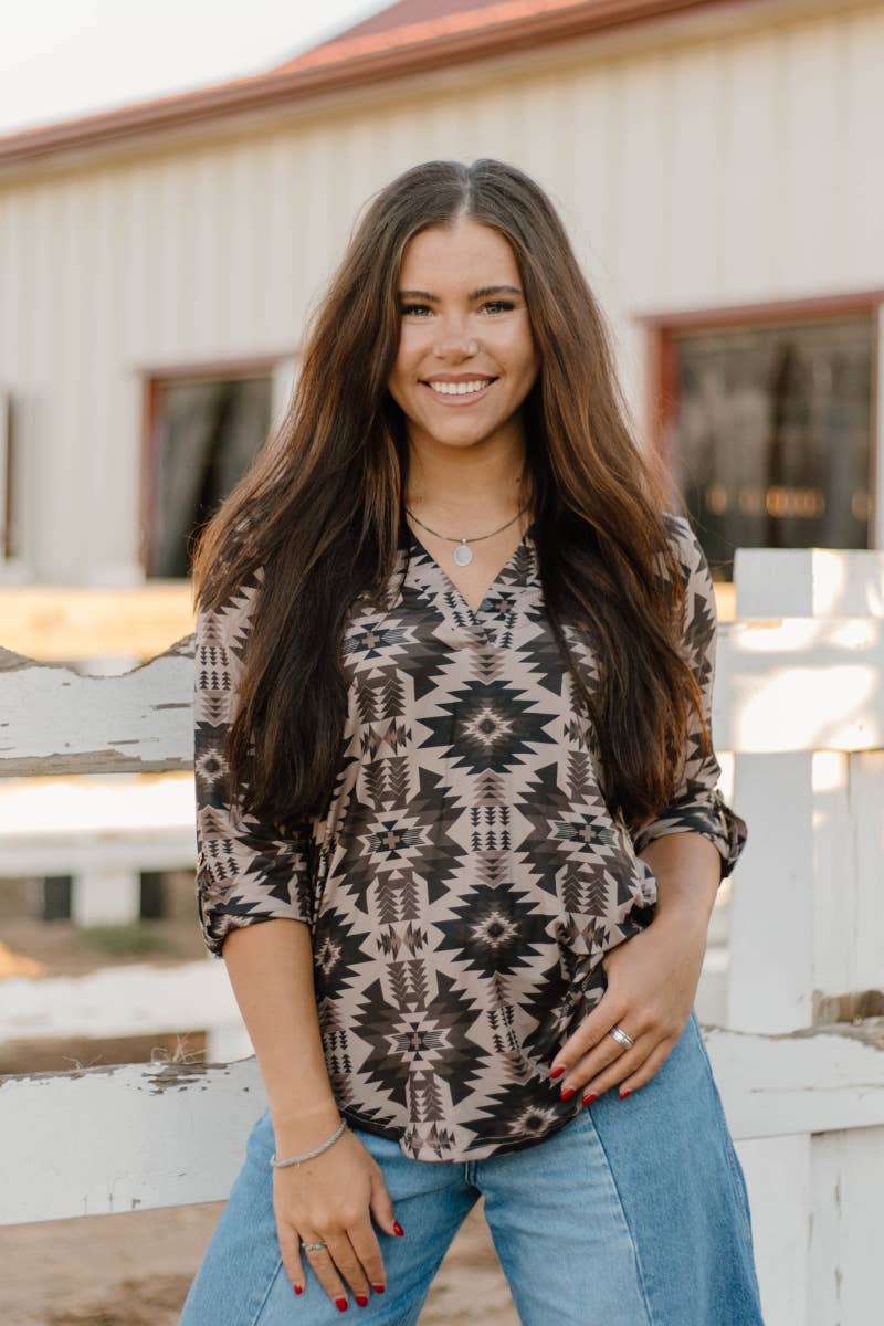 Sterling Kreek - Wholesale Blouse - Women's - Aztec Shadow Top