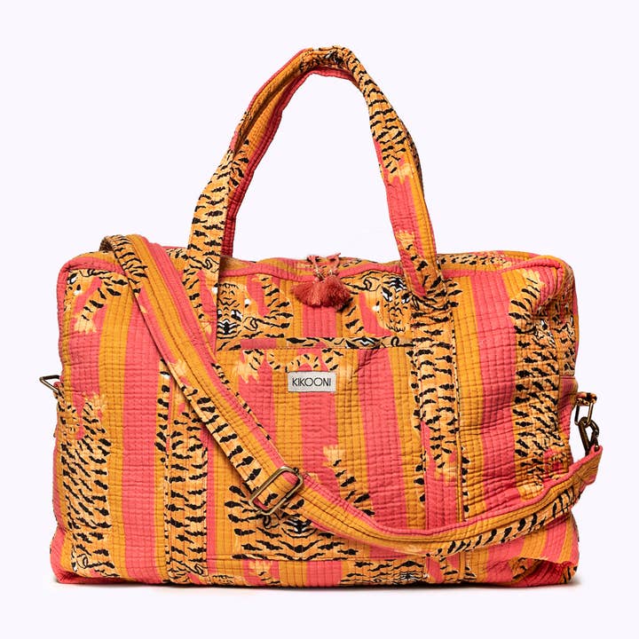 Large Travel Bag "Poppy Tiger Sunset" for wholesale by kikooni