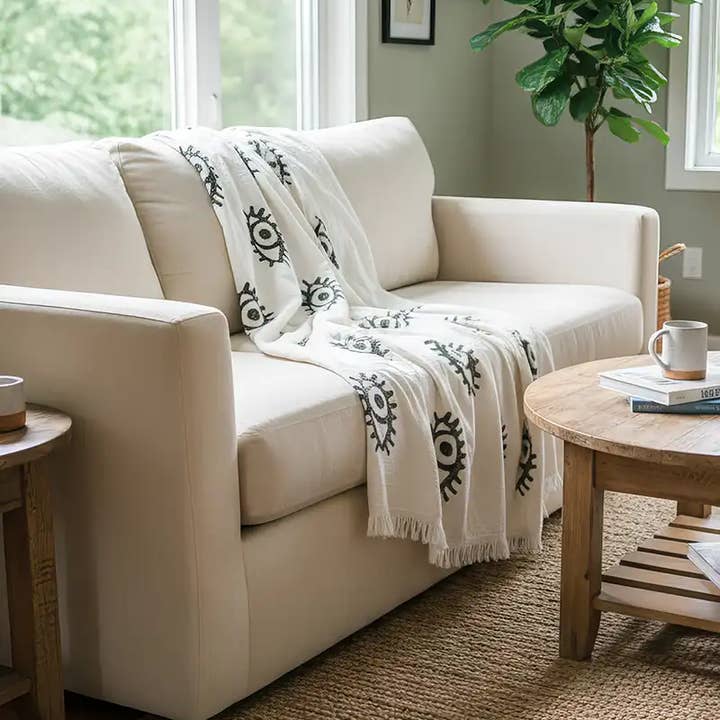 Moa - Wholesale Throw blanket - Black Evil Eye Throw Blanket3